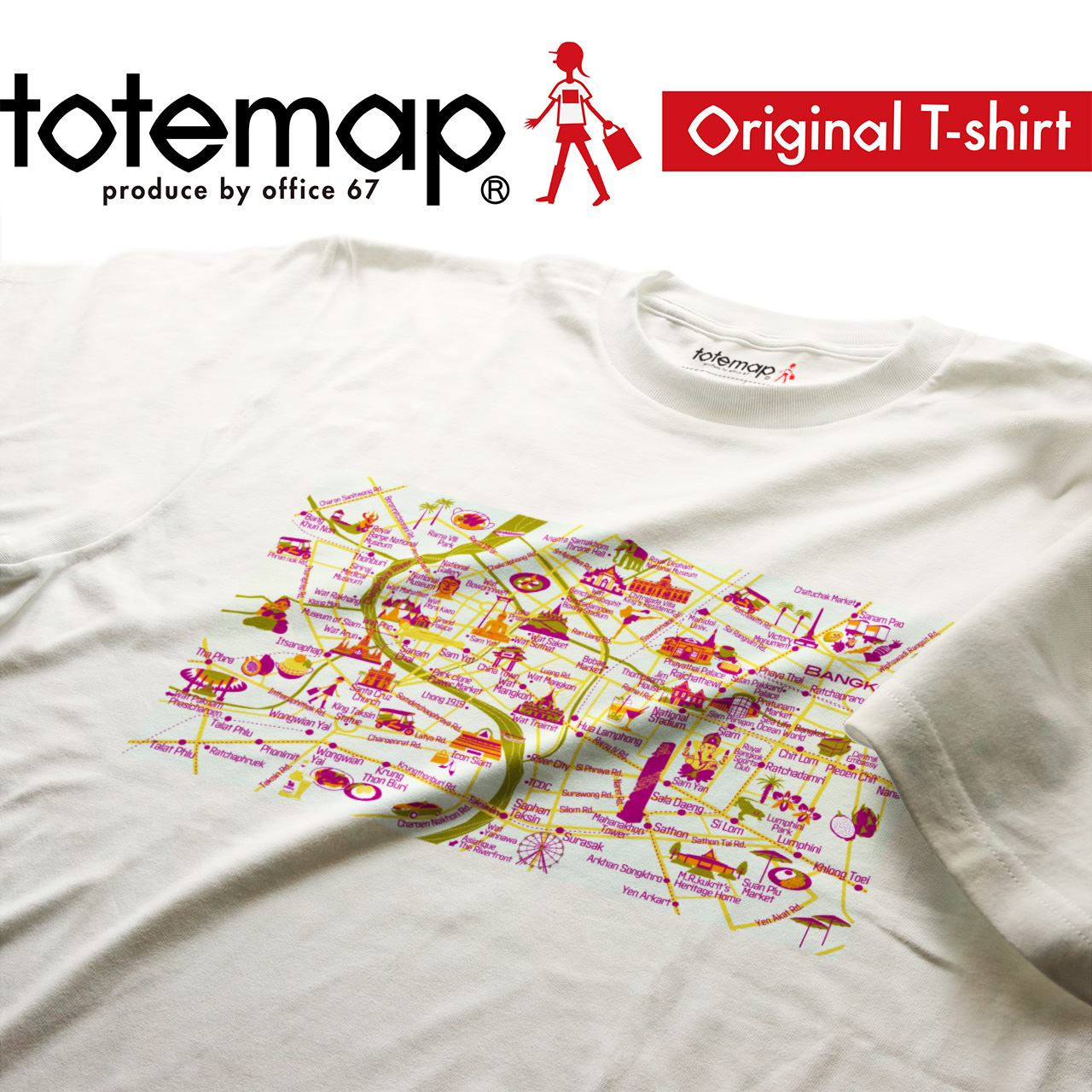 バンコク（Bangkok）海外地図』半袖Tシャツ【送料無料】 – totemap
